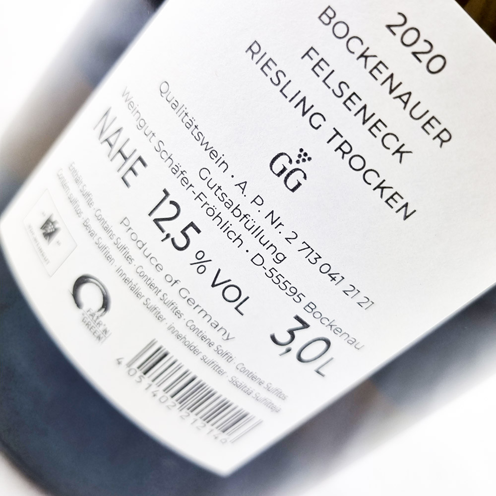 Weingut Schäfer-Fröhlich Felseneck Riesling GG 2020 Double-Magnum
